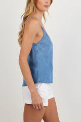 Bella Dahl Clean Cami in Indigo Harbor Wash