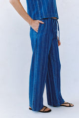 Bella Dahl Drawstring Pant in Indigo Stripe