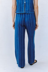 Bella Dahl Drawstring Pant in Indigo Stripe