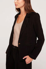 Bella Dahl Notch Collar Long Line Blazer in Black