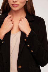 Bella Dahl Notch Collar Long Line Blazer in Black