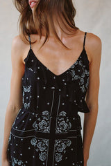 Bella Dahl Ruffled Cami Midi Dress in Bandana Print