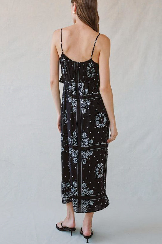 Bella Dahl Ruffled Cami Midi Dress in Bandana Print