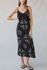 Bella Dahl Ruffled Cami Midi Dress in Bandana Print