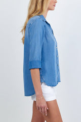 Bella Dahl Shirt Tail Button Down in Indigo Harbor Wash