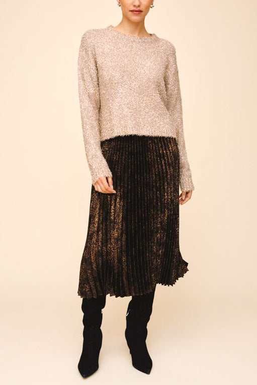 Bella Dahl Slouchy Sweater in Gold Shimmer - Viva Diva Boutique