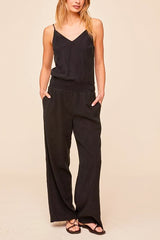 Bella Dahl Smocked Waist Wide Leg in Black - Viva Diva Boutique