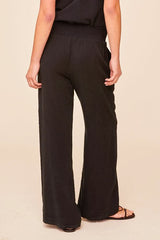 Bella Dahl Smocked Waist Wide Leg in Black - Viva Diva Boutique