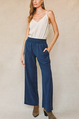 Bella Dahl Smocked Waist Wide Leg in Endless Sea - Viva Diva Boutique