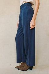 Bella Dahl Smocked Waist Wide Leg in Endless Sea - Viva Diva Boutique