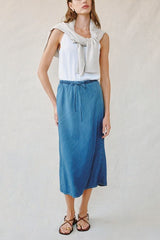 Bella Dahl Tie Bias Skirt in Moonlit Wash - Viva Diva Boutique