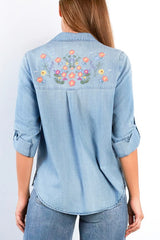 Billy T Summer Petal Embroidered Shirt - Viva Diva Boutique