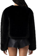 Blank NYC Faux Fur Jacket in Black
