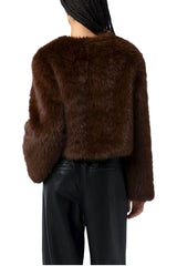 Blank NYC Faux Fur Jacket in Brown