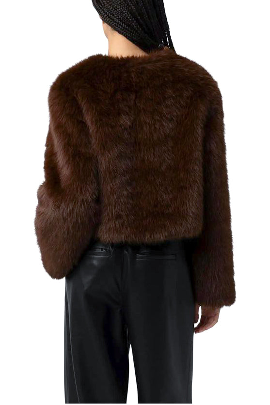 Blank NYC Faux Fur Jacket in Brown