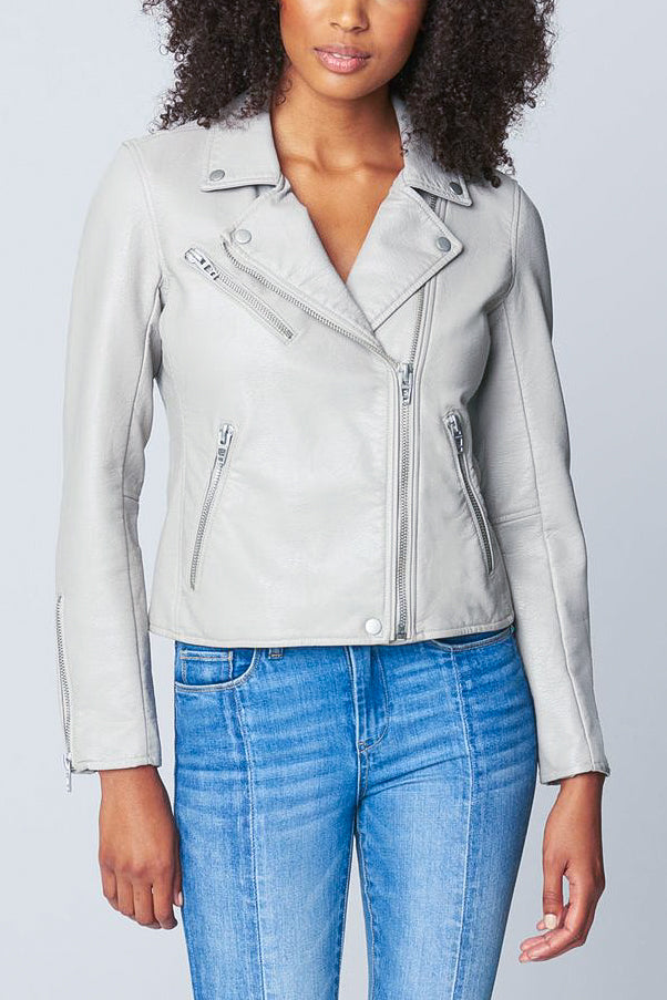 Blank NYC Faux Leather Jacket in On The Rocks - Viva Diva Boutique