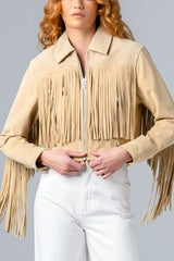 Blank NYC Morning Latte Suede Jacket in Khaki - Viva Diva Boutique