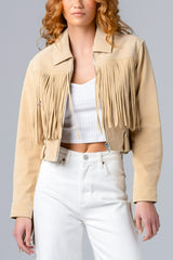 Blank NYC Morning Latte Suede Jacket in Khaki - Viva Diva Boutique