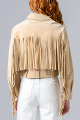 Blank NYC Morning Latte Suede Jacket in Khaki - Viva Diva Boutique