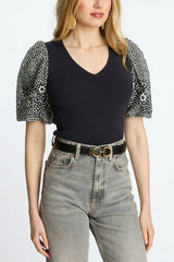 Caballero Andrea Top in Indigo Dot