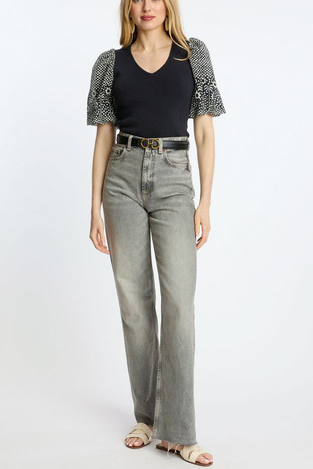 Caballero Andrea Top in Indigo Dot