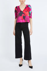 Caballero Arden Top in Blur Iris Bloom - Viva Diva Boutique