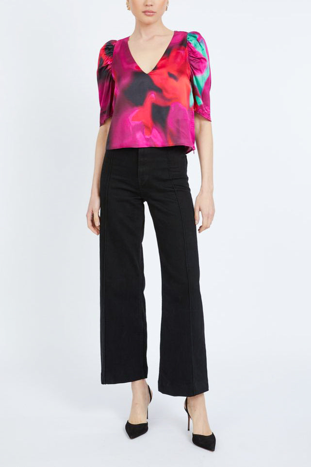 Caballero Arden Top in Blur Iris Bloom - Viva Diva Boutique
