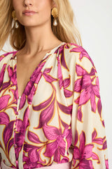 Caballero Ariana Top in Fuchsia Floret - Viva Diva Boutique