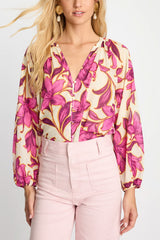 Caballero Ariana Top in Fuchsia Floret - Viva Diva Boutique