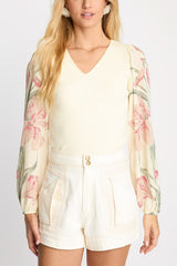 Caballero Arielle Top in Stippled Iris - Viva Diva Boutique