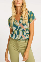 Caballero Kelsie Top in Desert Mosaic - Viva Diva Boutique