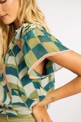 Caballero Kelsie Top in Desert Mosaic - Viva Diva Boutique
