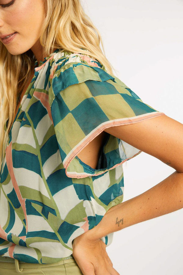 Caballero Kelsie Top in Desert Mosaic - Viva Diva Boutique