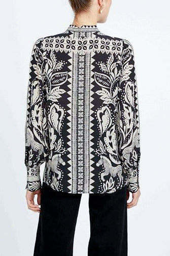 Caballero Riley Top in Zebra Fern