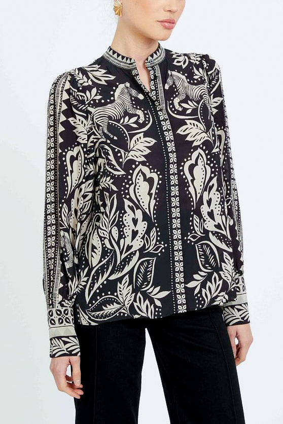 Caballero Riley Top in Zebra Fern