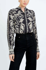 Caballero Riley Top in Zebra Fern