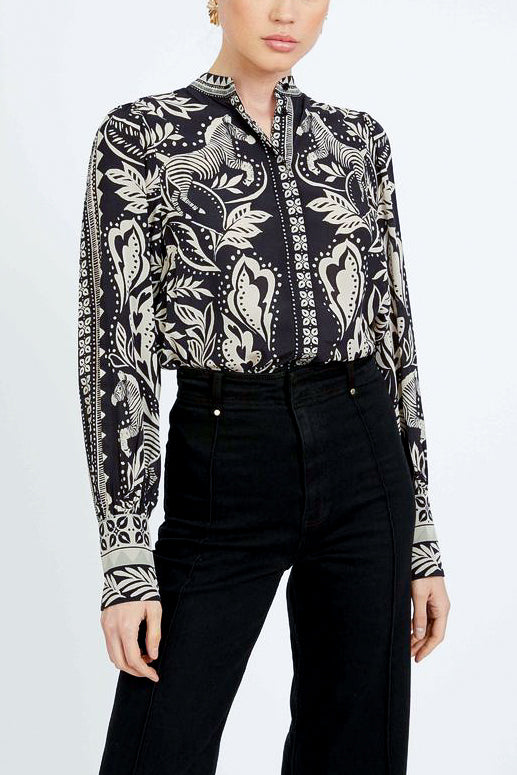 Caballero Riley Top in Zebra Fern