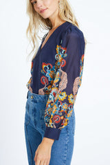 Caballero Ruby Top in Cosmic Cheetah - Viva Diva Boutique