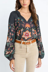 Caballero Sophie Top in Leopard Peony - Viva Diva Boutique
