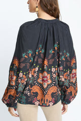 Caballero Sophie Top in Leopard Peony - Viva Diva Boutique