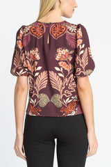 Caballero Thea Top in Crouching Cheetah Plum