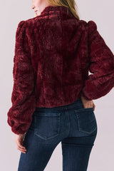 Chaser Puff Sleeve Jacket in Cabernet