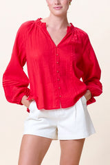 Cleobella Alicia Blouse in Goji Berry