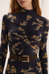 Favorite Daughter Lucia Dress in Navy Vine Floral