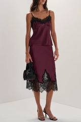 Favorite Daughter The Sweet Nothings Skirt in Port - Viva Diva Boutique