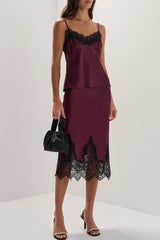 Favorite Daughter The Sweet Nothings Skirt in Port - Viva Diva Boutique