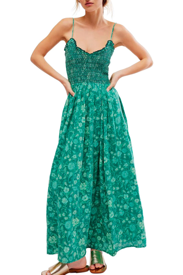 Free People Sweet Nothings Dress in Forest Green