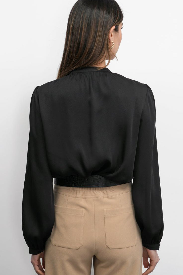 Greylin Aryanna Button Blouse in Black - Viva Diva Boutique