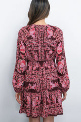 Greylin Ringo Smocked Mini Dress in Maroon