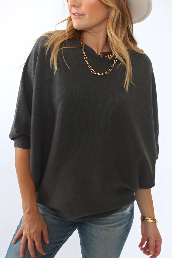 Kerisma Ryu Dolman Sweater in Charcoal